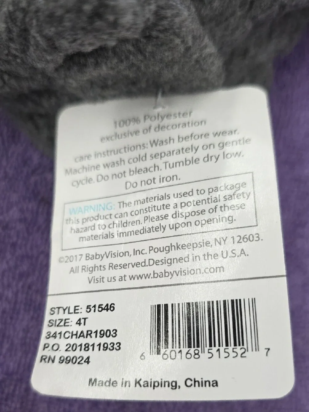 NWT Hudson Baby Cozy Kids Gray Fleece Trapper Hat with Cream Faux Fur Lining